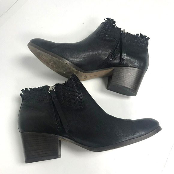 Coach Black Ankle Boots with Fringe Detail - Picture 2 of 11